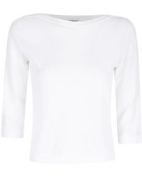 Roberto Collina - Boat-Neck 3/4-Sleeve Sweater - Lyst
