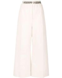 Stella McCartney - Logo Waistband Cropped Trousers - Lyst