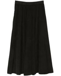 Aspesi - Pleated Corduroy Midi Skirt - Lyst