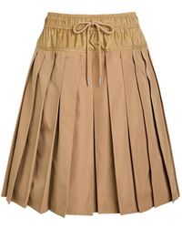 Moncler - Pleated Woven Mini Skirt - Lyst