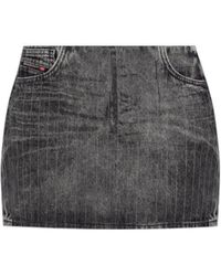 DIESEL - De-Pra-Mini-S3 Pinstripe Denim Mini Skirt - Lyst