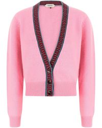 Versace - V-Neck Button-Up Cardigan - Lyst