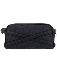 McQueen - Cross Detailed Zipped Wash Bag - Lyst
