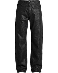 Gucci - Printed Cotton Denim Pants - Lyst