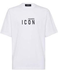 DSquared² - Icon Logo Printed Crewneck T-Shirt - Lyst