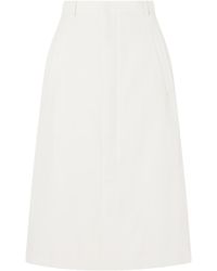 AURALEE - Solid-Color Midi Skirt - Lyst