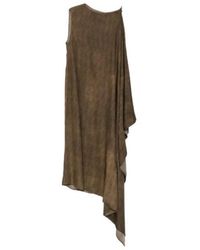 Uma Wang - Geometric-Print Draped Asymmetric Dress - Lyst