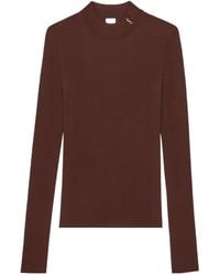 Saint Laurent - Cassandre Stand-Collar Top - Lyst