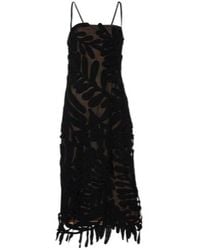Oscar de la Renta - Cotton Crochet Midi Dress - Lyst