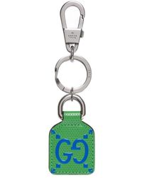 Gucci - Gg Leather Tag Keyring - Lyst