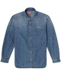 DIESEL - D-Simply-S15 Embroidered Emblem Denim Shirt - Lyst