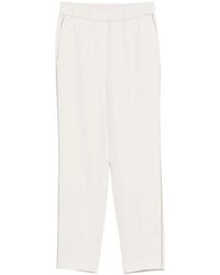 Peserico - Elastic-Waistband Side-Stripe Trousers - Lyst