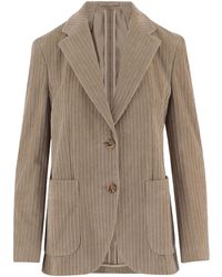 Lardini - Ribbed Single-Breasted Blazer - Lyst