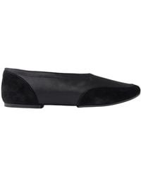 STAUD - Alba Sport Suede-Trimmed Shell Ballet Flats - Lyst