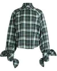 Patou - Bow-Sleeve Check Shirt - Lyst