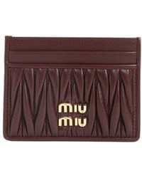 Miu Miu - Logo-Lettering Cardholder - Lyst