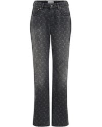 Marine Serre - Moon Laser Wash Denim Straight Jeans - Lyst