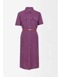 Gucci - Short-Sleeved Midi Shirt Dress - Lyst