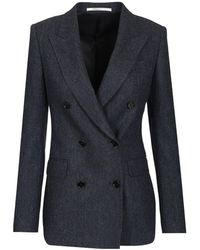 Tagliatore - Herringbone Double-Breasted Long Sleeved Jacket - Lyst