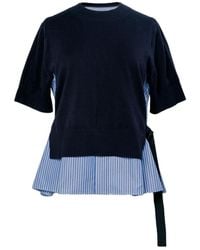 Sacai - Short-Sleeved Patchwork Knitwear - Lyst