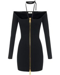 Elisabetta Franchi - Zip-Detail Mini Knitted Dress - Lyst