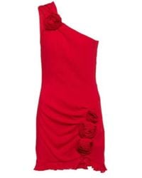 Blumarine - Floral-Appliqué Crêpe Minidress - Lyst