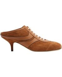 Dries Van Noten - 65 Leather-Trimmed Suede Mules - Lyst