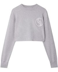 Stella McCartney - Wave Crewneck Cropped Sweatshirt - Lyst