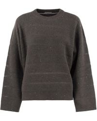 Brunello Cucinelli - Sequin-Embellished Knit Sweater - Lyst