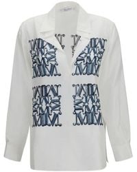 Max Mara - Filtro Logo Printed Button-Up Shirt - Lyst