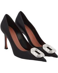 AMINA MUADDI - Solid Color Satin Pumps - Lyst
