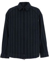 Juun.J - Striped Zip-Up Shirt - Lyst