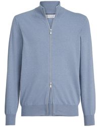 Brunello Cucinelli - Zip Long-Sleeved Cardigan - Lyst