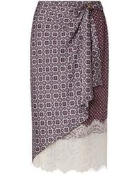 Liu Jo - Midi Skirt With Lace Details - Lyst