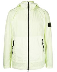Stone Island - Logo-Patch Zip-Up Hooded Jacket - Lyst