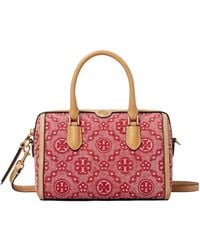Tory Burch - T-Monogram Denim Petite Barrel Bag - Lyst