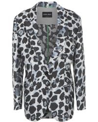 Giorgio Armani - Lapel Long-Sleeved Suit Jacket - Lyst