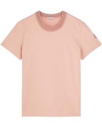 Moncler - Woven Crew-Neck Cotton T-Shirt - Lyst