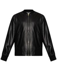 Paul Smith - Zipped Leather Bomber Jacket - Lyst