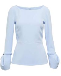 Safiyaa - Peplum Crêpe Top - Lyst