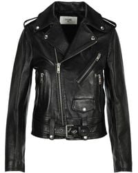 Celine - Long-Sleeved Leather Jacket - Lyst