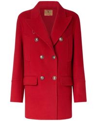 Ermanno Scervino - Double-Breasted Wool Double Peacoat With Heraldic Buttons - Lyst