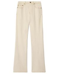 Burberry - High Rise Bootcut Jeans - Lyst