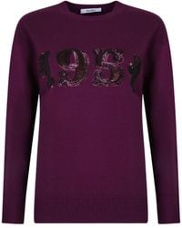 Max Mara - Plata Logo Embellished Crewneck Jumper - Lyst