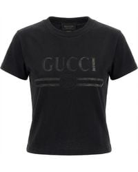 Gucci - Devoré Detail Jersey T-Shirt - Lyst