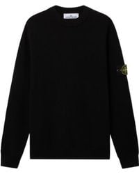 Stone Island - Logo-Patch Crew Neck Knitted Sweater - Lyst