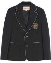 Valentino - Logo Patch Single-Breasted Jacket - Lyst