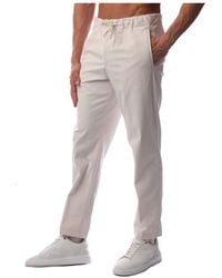 BOSS - Offwhite Drawstring Casual Trousers - Lyst