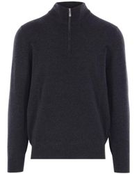 Brunello Cucinelli - Funnel-Neck Knitted Polo Shirt - Lyst