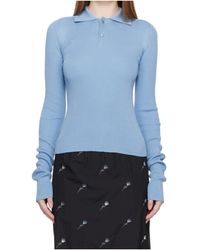 Rier - Long-Sleeved Knit Polo Shirt - Lyst